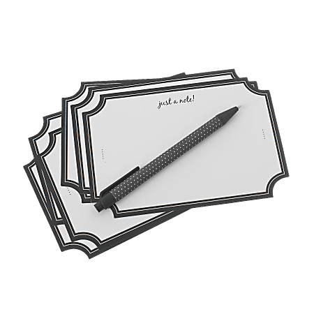 See Jane Work® Note Cards With Envelopes, 4" x 6", Black, Pack Of 6