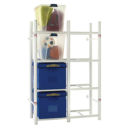 Bin Warehouse Storage System, 8 Compartments, White