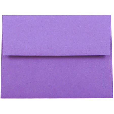 JAM Paper® Booklet Invitation Envelopes, A2, Gummed Seal, 30% Recycled, Violet Purple, Pack Of 25