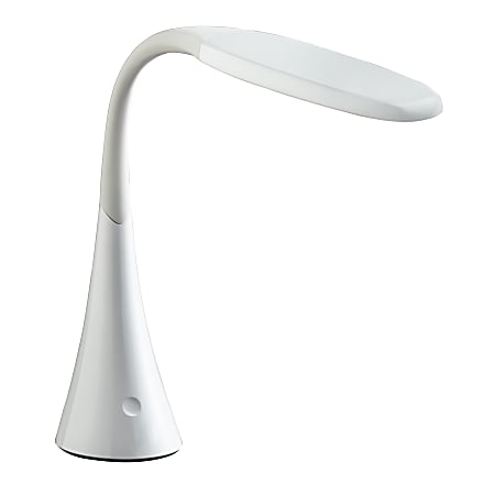 Safco Vivo LED Lighting - 15" Height - 4" Width - LED Bulb - Dimmable, UV Protection Glass, Adjustable Neck - 1300 Lumens - ABS Plastic - Desk Mountable - White