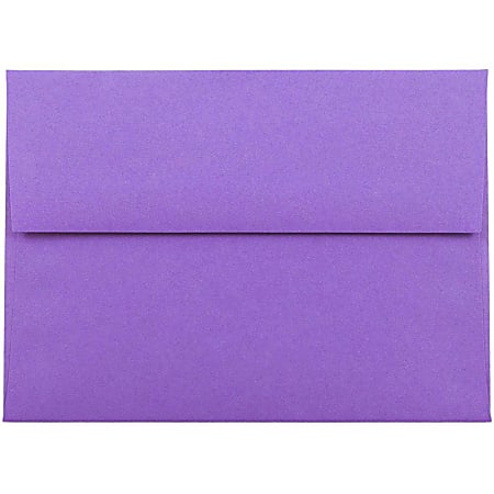 JAM Paper® Booklet Invitation Envelopes, A6, Gummed Seal, 30% Recycled, Violet Purple, Pack Of 25