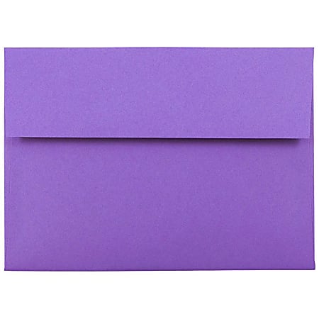 JAM Paper® Booklet Invitation Envelopes, A7, Gummed Seal, 30% Recycled, Violet Purple, Pack Of 25
