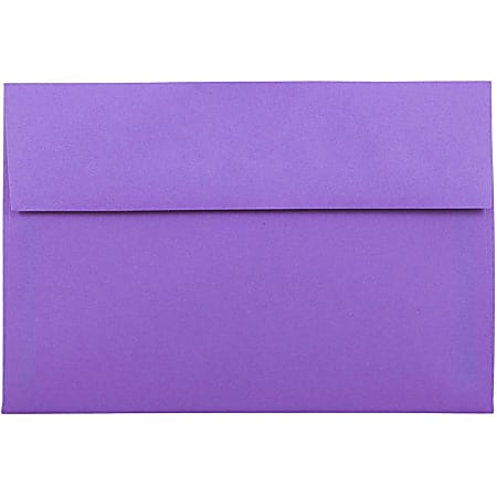 JAM Paper® Booklet Invitation Envelopes, A8, Gummed Seal, 30% Recycled, Violet Purple, Pack Of 25