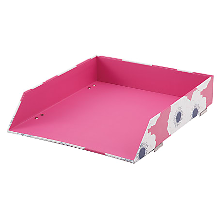 See Jane Work® Stacking Letter Tray, Letter Size, Pink Floral