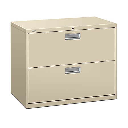 HON® Brigade® 600 36"W x 19-1/4"D Lateral 2-Drawer File Cabinet, Putty