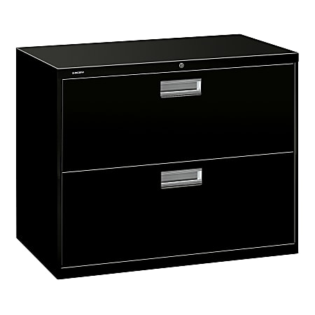 HON® Brigade® 600 36"W x 19-1/4"D Lateral 2-Drawer File Cabinet, Black