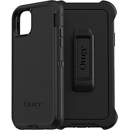 OtterBox Defender Carrying Case (Holster) Apple iPhone 11 Pro Max Smartphone - Black - Dirt Resistant Port, Dust Resistant Port, Lint Resistant Port, Anti-slip, Drop Resistant - Belt Clip - 1 Each
