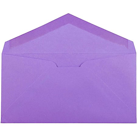 JAM Paper Plastic Booklet Envelopes With Hook And Loop Fastener 5 12 x 7 12  Gummed Seal Purple Pack Of 12 - Office Depot