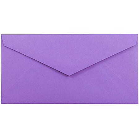 JAM Paper® Booklet Envelopes, #7 3/4 Monarch, Gummed Seal, 30% Recycled, Violet Purple, Pack Of 25