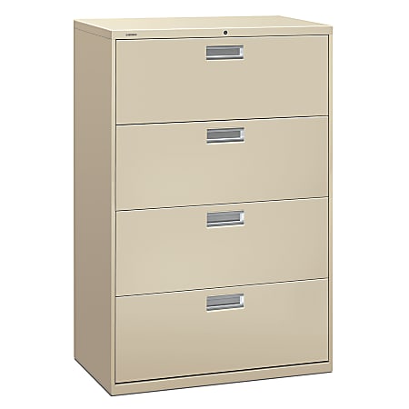 HON® Brigade® 600 36"W x 19-1/4"D Lateral 4-Drawer File Cabinet, Putty