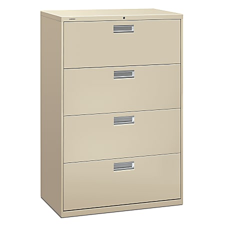 HON® Brigade® 600 36"W x 18"D Lateral 4-Drawer File Cabinet, Putty