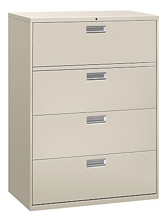 HON® Brigade® 600 36"W x 19-1/4"D Lateral 4-Drawer File Cabinet, Light Gray