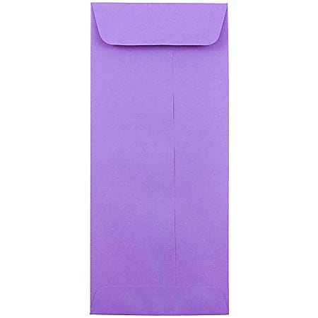 JAM Paper® #10 Policy Envelopes, Gummed Seal, 30% Recycled, Violet Purple, Pack Of 25