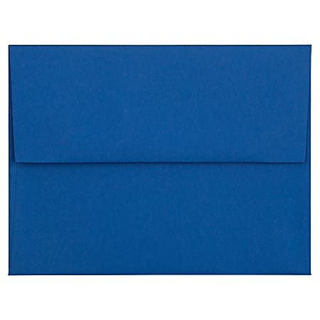 JAM Paper® Booklet Invitation Envelopes, A2, Gummed Seal, Presidential Blue, Pack Of 25