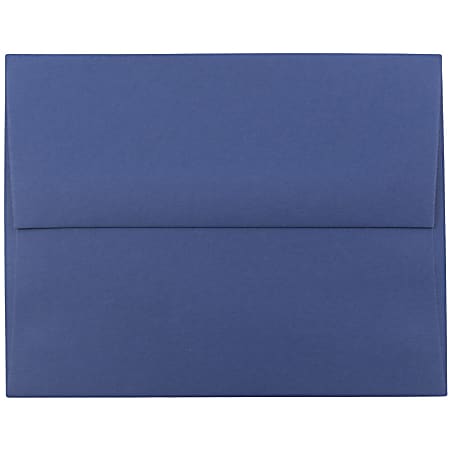 JAM Paper® Booklet Invitation Envelopes, A2, Gummed Seal, Presidential Blue, Pack Of 25