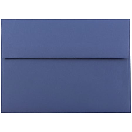 JAM Paper® Booklet Invitation Envelopes, A7, Gummed Seal, Presidential Blue, Pack Of 25
