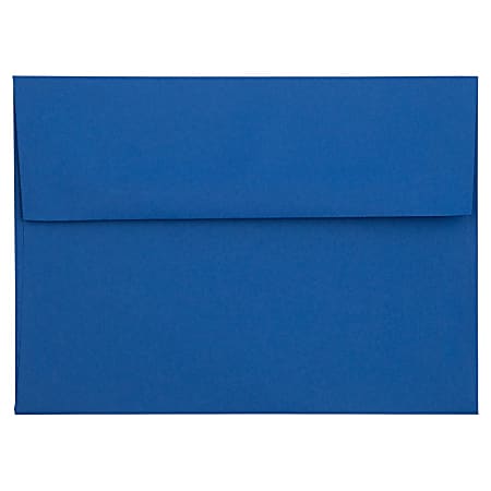 JAM Paper® Booklet Invitation Envelopes, A7, Gummed Seal, Presidential Blue, Pack Of 25