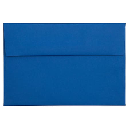 JAM Paper® Booklet Invitation Envelopes, A8, Gummed Seal, Presidential Blue, Pack Of 25
