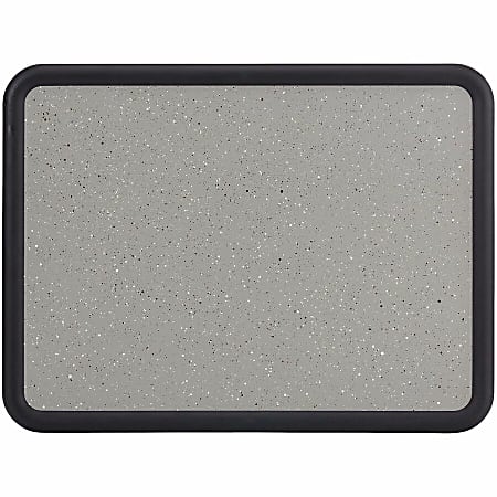 Quartet® Contour® Granite Colored Cork Board, 24" x 36", Plastic Frame With Black Finish