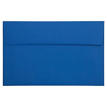 JAM Paper® Booklet Invitation Envelopes, A10, Gummed Seal, Presidential Blue, Pack Of 25