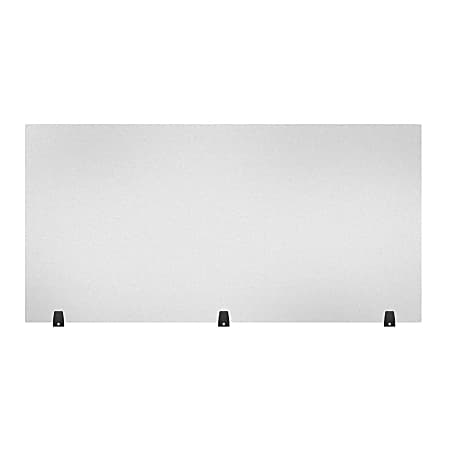 LUX Reclaim Acrylic Freestanding Sneeze Guard Desk Divider, 60" x 30", Frosted