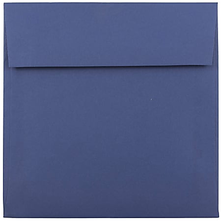 JAM Paper® Color Square Invitation Envelopes, 6" x 6", Gummed Seal, Presidential Blue, Pack Of 25