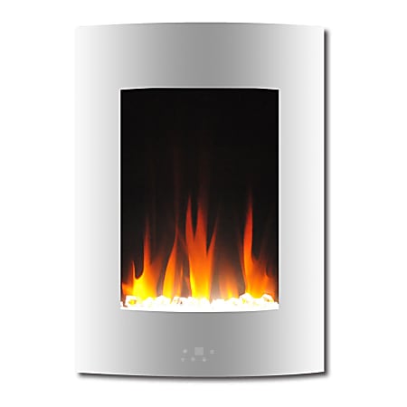 Cambridge® Vertical Electric Fireplace With Multicolor Flame And Crystal Display, White