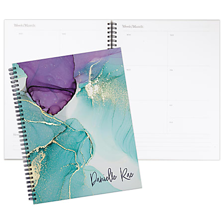 Custom Create-Your-Own Full-Color Gloss Laminated Soft Cover Planner, 8-1/2" x 11", White