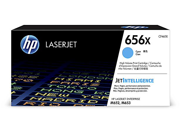 HP 656X High-Yield Cyan Toner Cartridge, CF461X