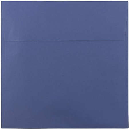 JAM Paper® Color Square Invitation Envelopes, 8 1/2" x 8 1/2", Gummed Seal, Presidential Blue, Pack Of 25