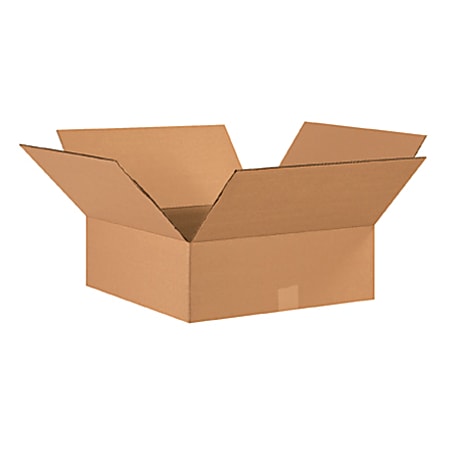 Office Depot® Brand Flat Corrugated Boxes, 17" x 17" x 6", Kraft, Bundle of 20