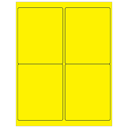 Office Depot® Brand Permanent Labels, LL181YE, Rectangle, 4
