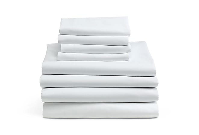 Medline Interblend Percale Flat Sheets, 66" x 108", White, Pack Of 12