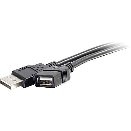 C2G 3.3ft USB Extension Cable - USB A to USB A Extension Cable - USB 2.0 - M/F - Type A Male USB - Type A Female USB - 3ft - Black