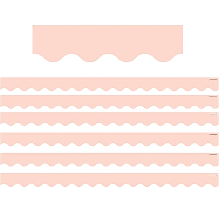 Teacher Created Resources Scalloped Border Trim, Blush Pink, 35' Per Pack, Set Of 6 Packs