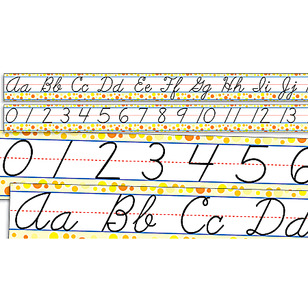 Scholastic Standard Cursive Alphabet And Numbers 0-30 Bulletin Board, 24 1/2"L
