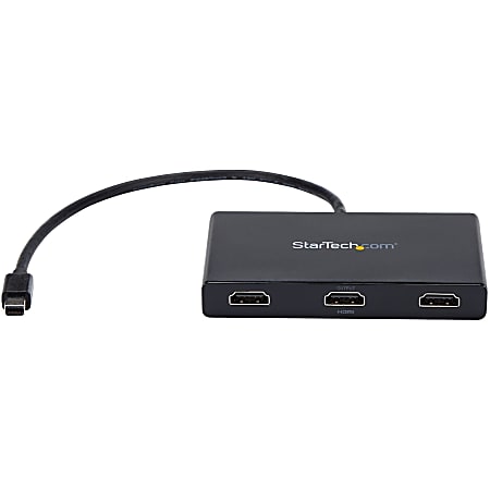 StarTech.com 3 Port Multi Monitor Adapter Mini DisplayPort to HDMI MST ...