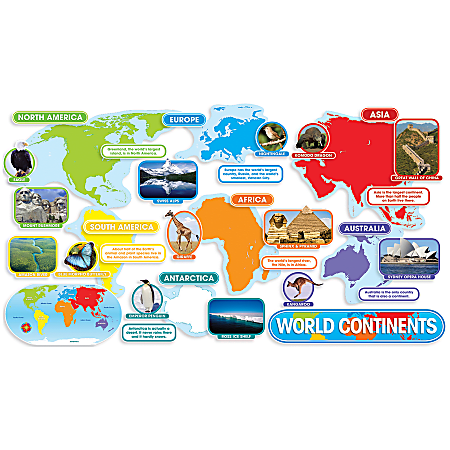 Scholastic World Continents Bulletin Board, 24 1/5"L