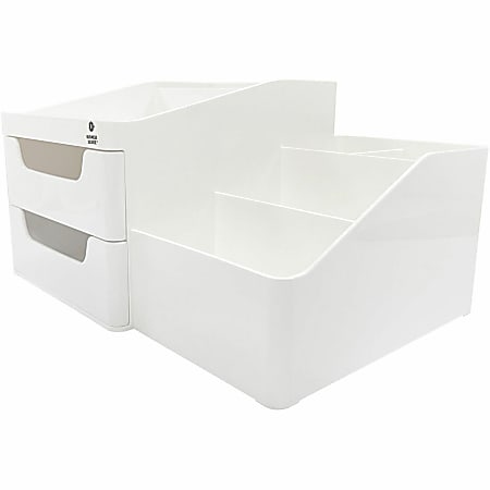 Business Source Multi-Grid Desktop Organizer - 7 Compartment(s) - 2 Drawer(s) - 5.7