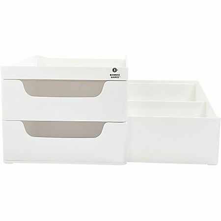 Business Source Multi-Grid Desktop Organizer - 7 Compartment(s) - 2 Drawer(s) - 5.7