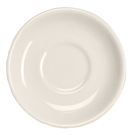 QM Army Med Ceramic Ship Saucers, 5 1/2", White, Pack Of 36 Saucers