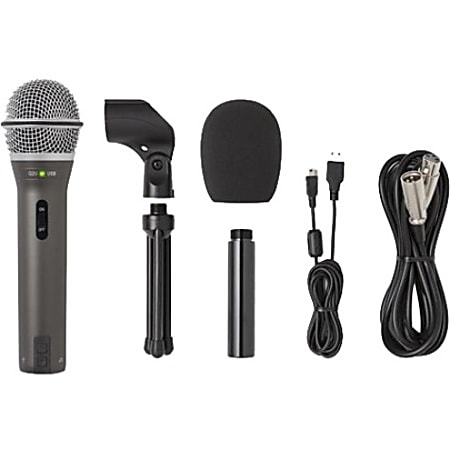 Samson Q2U Rugged Wired Dynamic Microphone Gray 6.56 ft Mono 50 Hz