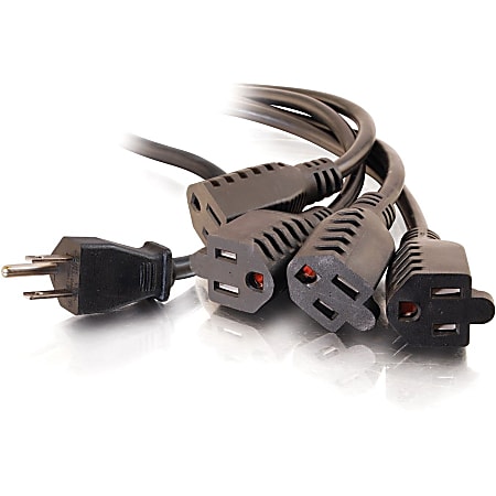 C2G® Cable to Go® 16 AWG 1-to-4 Power Cord Splitter, 6 Ft