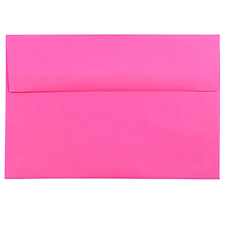 JAM Paper® Booklet Invitation Envelopes, A8, Gummed Seal, Fuchsia Pink, Pack Of 25