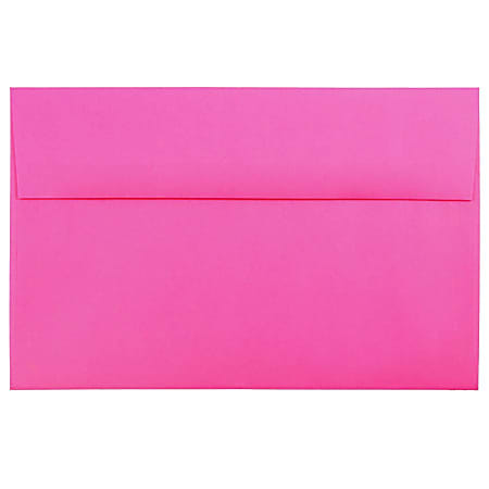 JAM Paper® Booklet Invitation Envelopes, A10, Gummed Seal, Ultra Fuchsia, Pack Of 25