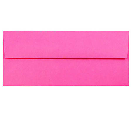 JAM PAPER #10 Business Colored Envelopes, 4 1/8 x 9 1/2, Ultra Fuchsia Hot Pink, 25/Pack