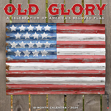 2024 Willow Creek Press Hobbies Monthly Wall Calendar, 12" x 12", Old Glory, January To December