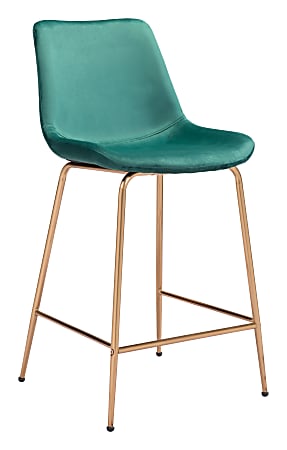 Zuo Modern Tony Counter Chair, Green/Gold