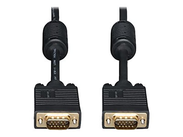 Eaton Tripp Lite Series VGA High-Resolution RGB Coaxial Cable (HD15 M/M), 40 ft. (12.19 m) - VGA cable - HD-15 (VGA) (M) to HD-15 (VGA) (M) - 40 ft - molded, thumbscrews - black