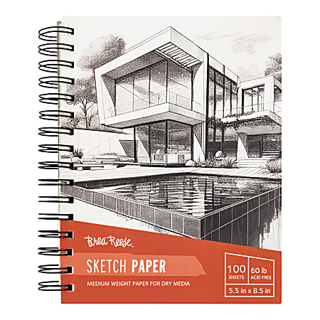 Brea Reese Sketch Paper Pad, 5-1/2" x 8-1/2", 100 Sheets, White